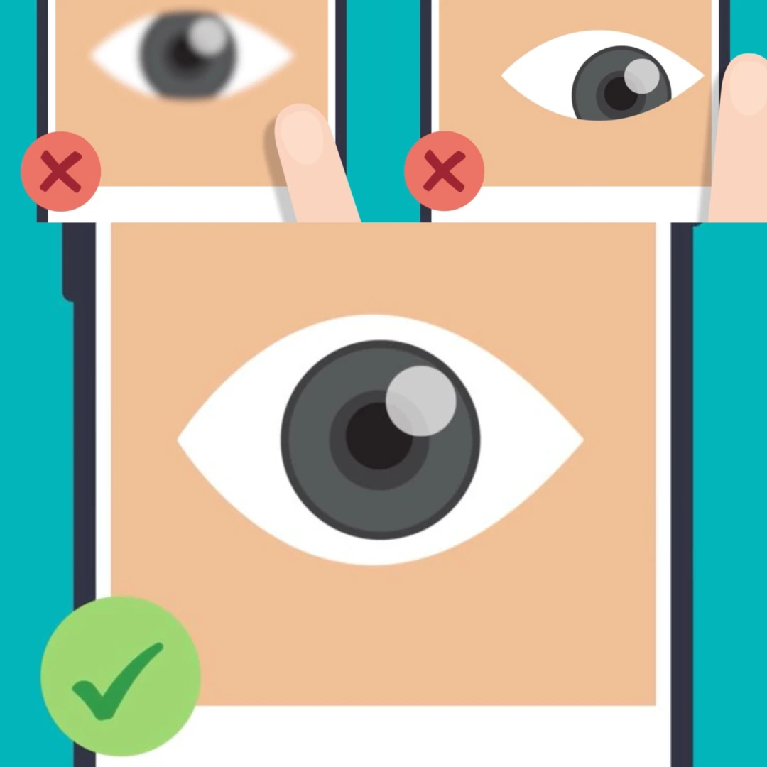 Ensure the photo is not blurry and meets the target, then crop the image.